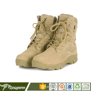 British Army Beige Military Desert Boots With Zipper